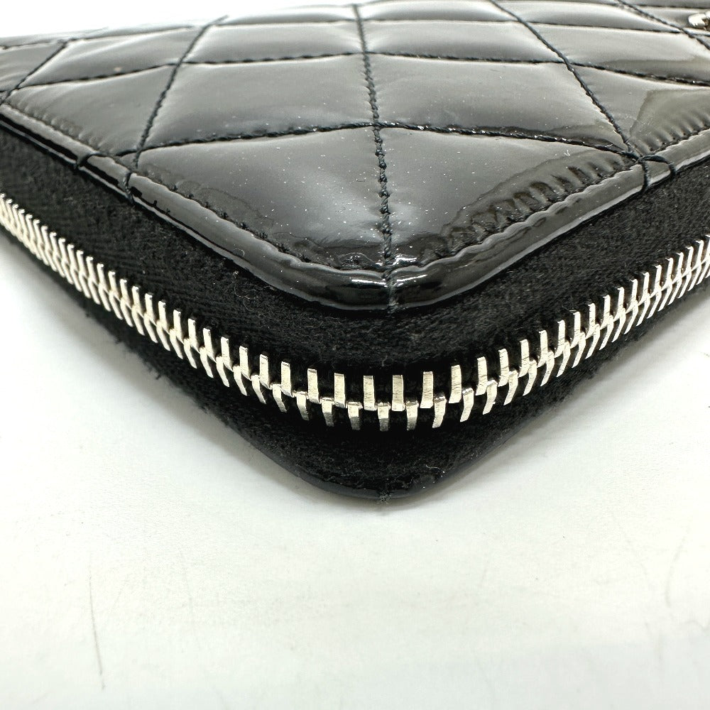 CHANEL マトラッセ ラウンド 長財布 パテントカーフレザー レディース ブラック - brandshop-reference
