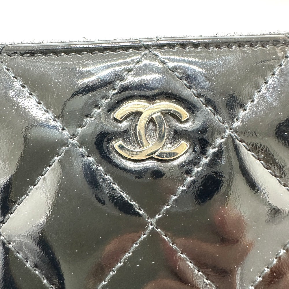 CHANEL マトラッセ ラウンド 長財布 パテントカーフレザー レディース ブラック - brandshop-reference