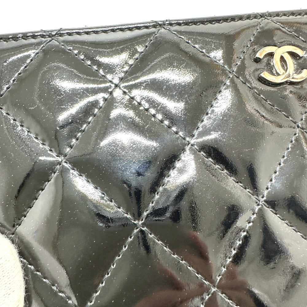 CHANEL マトラッセ ラウンド 長財布 パテントカーフレザー レディース ブラック - brandshop-reference