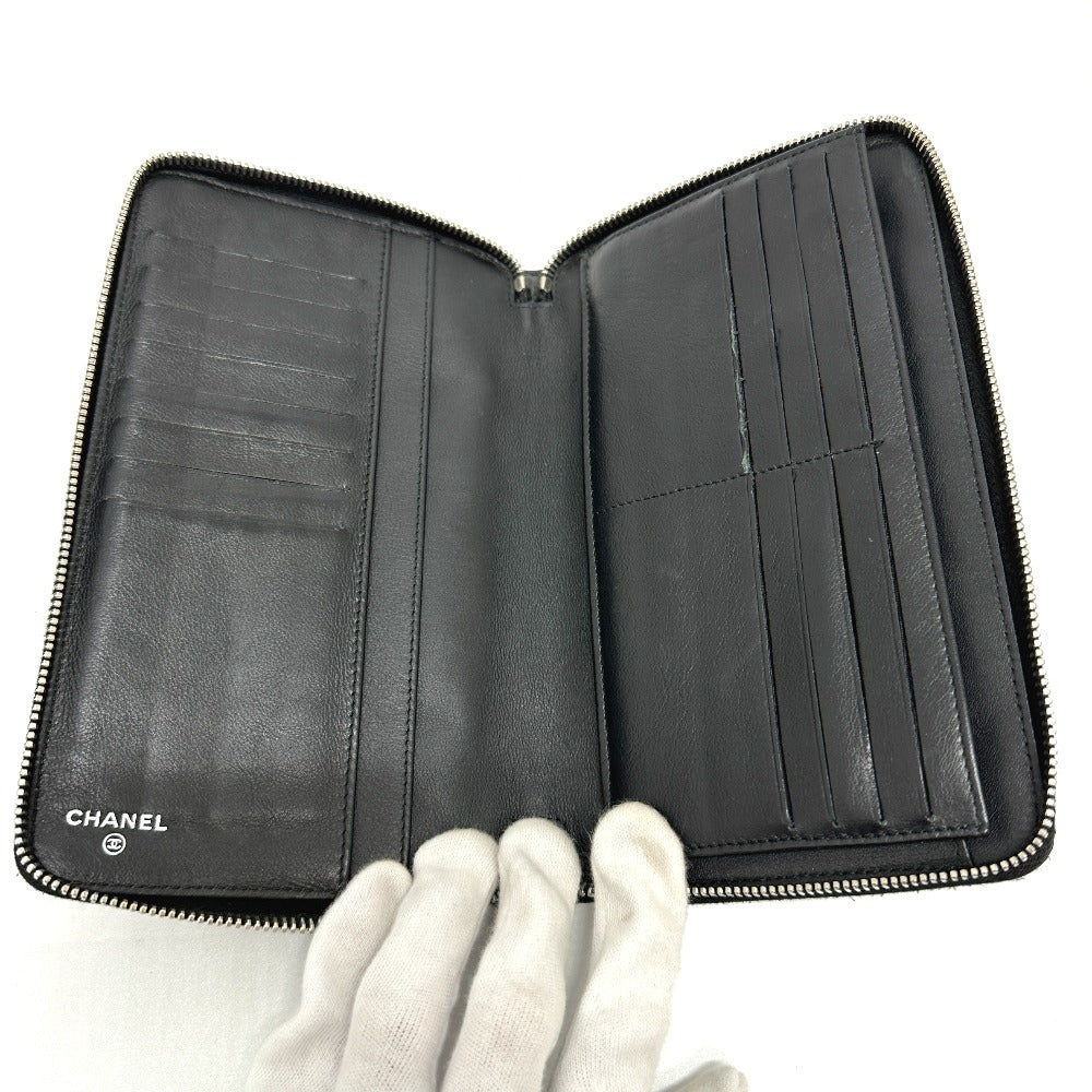 CHANEL マトラッセ ラウンド 長財布 パテントカーフレザー レディース ブラック - brandshop-reference
