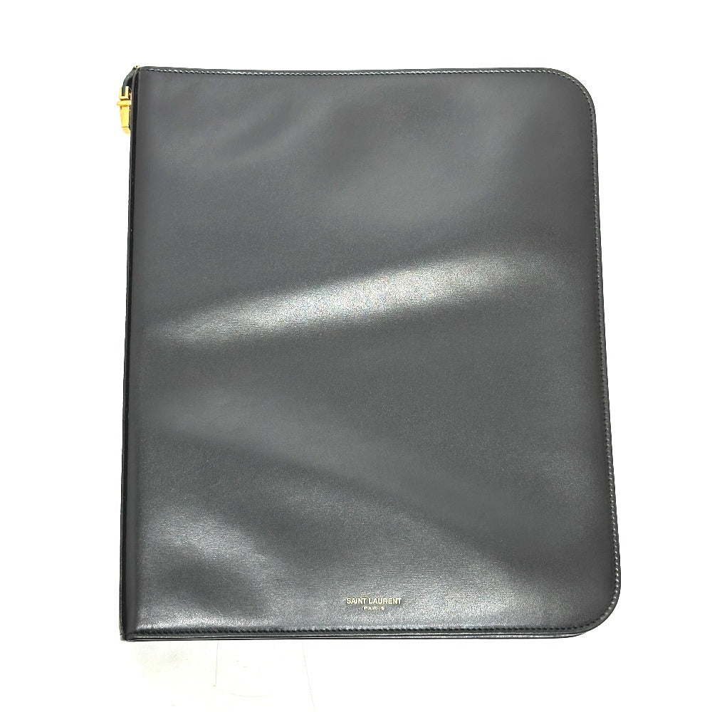 SAINT LAURENT PARIS 326604 ロゴ iPadケース レザー メンズ ブラック - brandshop-reference