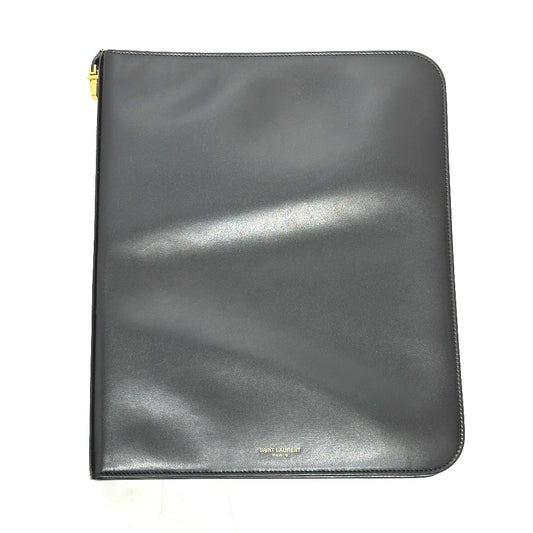 SAINT LAURENT PARIS 326604 ロゴ iPadケース レザー メンズ ブラック - brandshop-reference