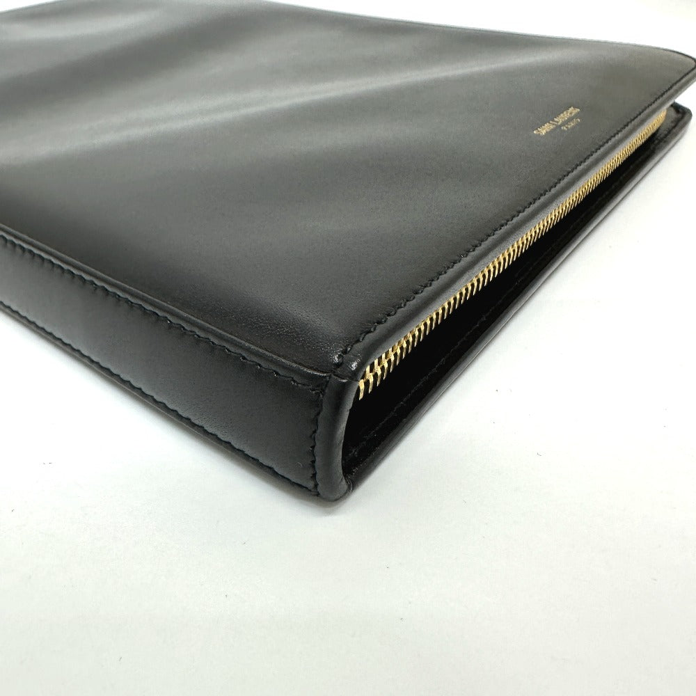 SAINT LAURENT PARIS 326604 ロゴ iPadケース レザー メンズ ブラック - brandshop-reference