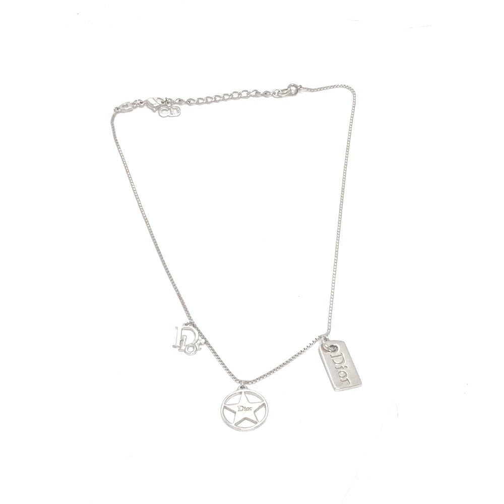 Dior ロゴプレート スター チェーン ネックレス アクセサリー 小物 ネックレス GP レディース シルバー - brandshop-reference