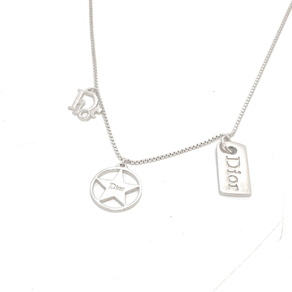 Dior ロゴプレート スター チェーン ネックレス アクセサリー 小物 ネックレス GP レディース シルバー - brandshop-reference