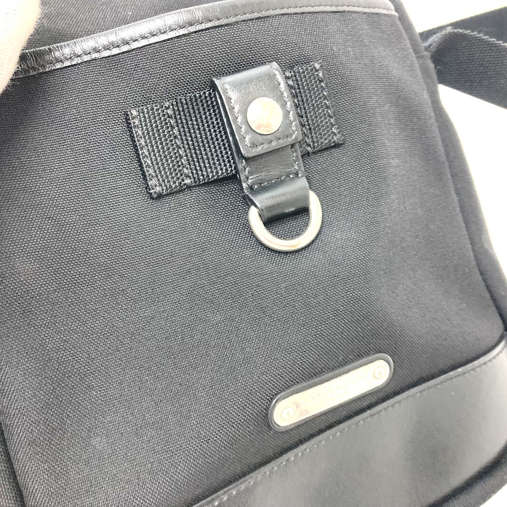 SAINT LAURENT PARIS ロゴ プレート ショルダーバック 肩掛けバック 斜め掛けバック 鞄 バック ショルダーバッグ キャンバス/レザー レディース ブラック - brandshop-reference
