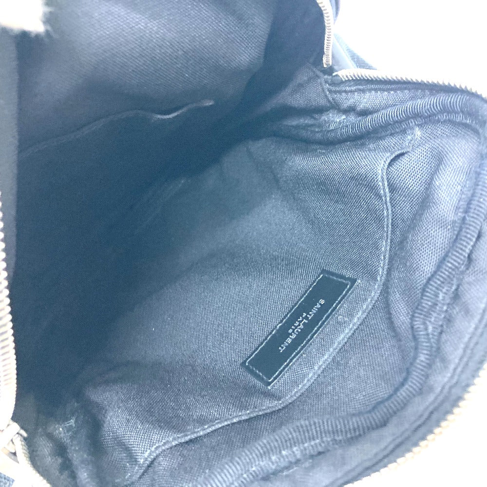 SAINT LAURENT PARIS ロゴ プレート ショルダーバック 肩掛けバック 斜め掛けバック 鞄 バック ショルダーバッグ キャンバス/レザー レディース ブラック - brandshop-reference