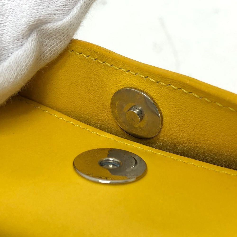 CELINE flour Pochette Shoulder Bag Leather/Canvas Yellow / Beige/SilverHardware Used