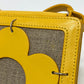 CELINE flour Pochette Shoulder Bag Leather/Canvas Yellow / Beige/SilverHardware Used