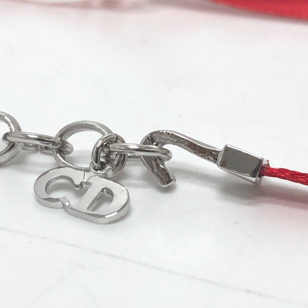Dior ロゴ ハート プレート アクセサリー 首輪 首飾り チョーカー プラスチック レディース クリア×レッド