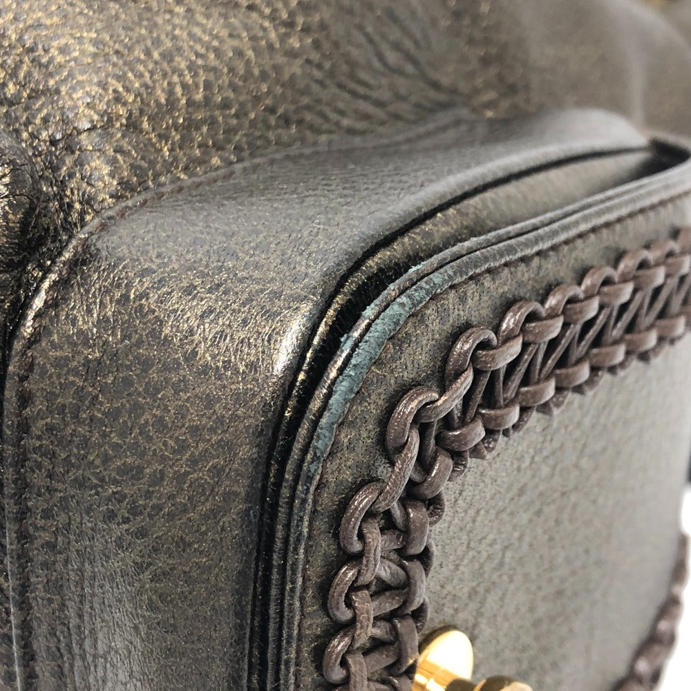BVLGARI レオーニ カバン 2WAY ハンドバッグ ショルダーバッグ 斜め掛け トートバッグ レザー レディース ブロンズ