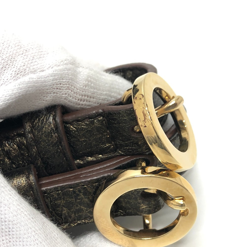 BVLGARI レオーニ カバン 2WAY ハンドバッグ ショルダーバッグ 斜め掛け トートバッグ レザー レディース ブロンズ