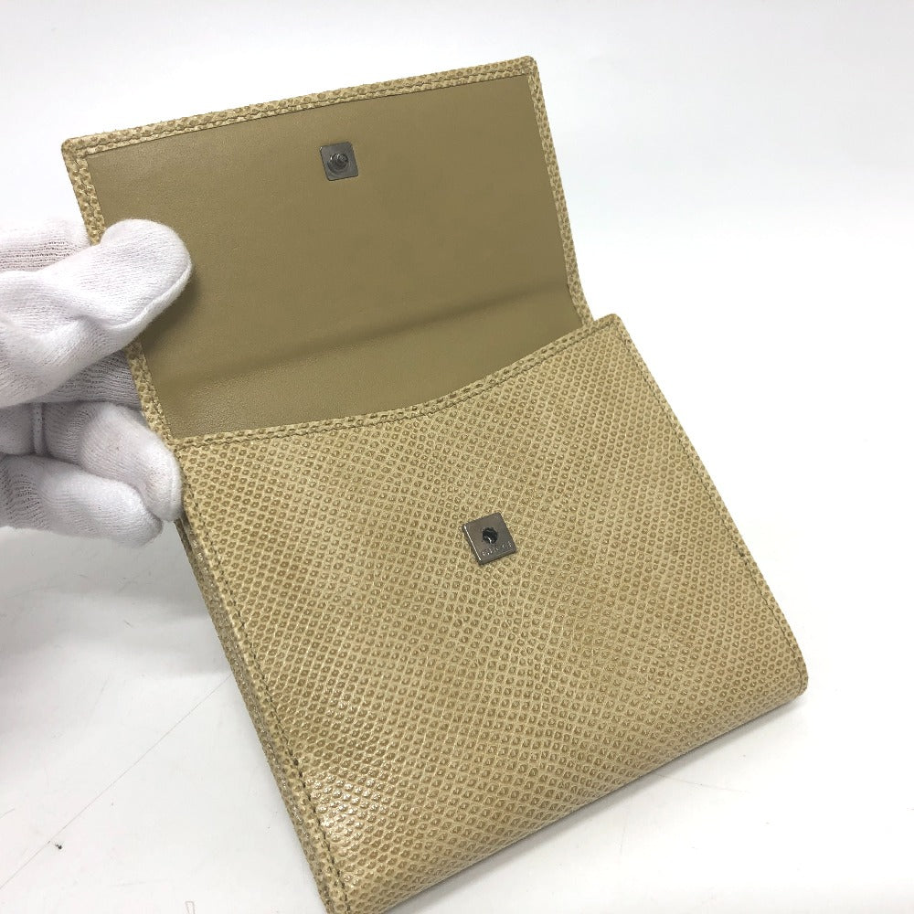 GUCCI GGマーモント ロゴ Ｗホック 二つ折り財布 コンパクトウォレット 2つ折り財布 レザー レディース ベージュ