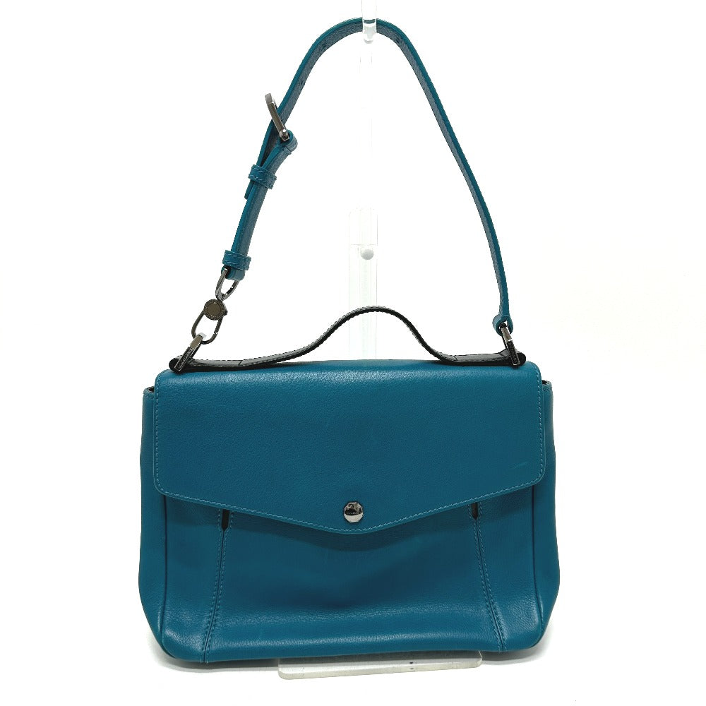 BVLGARI 38639 フラップ 2WAYバッグ カバン バッグ ハンドバック ハンドバッグ レザー レディース ターコイズブルー