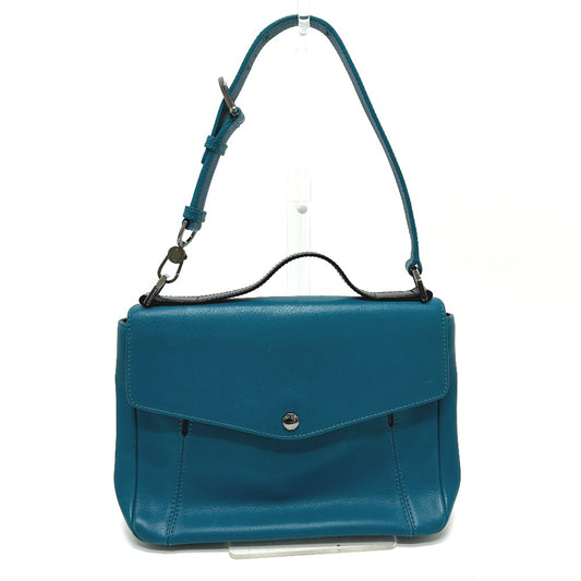 BVLGARI 38639 フラップ 2WAYバッグ カバン バッグ ハンドバック ハンドバッグ レザー レディース ターコイズブルー