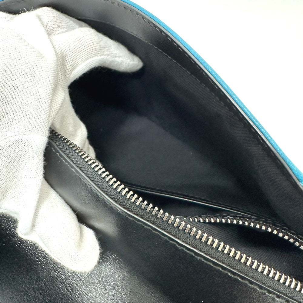 BVLGARI 38639 フラップ 2WAYバッグ カバン バッグ ハンドバック ハンドバッグ レザー レディース ターコイズブルー