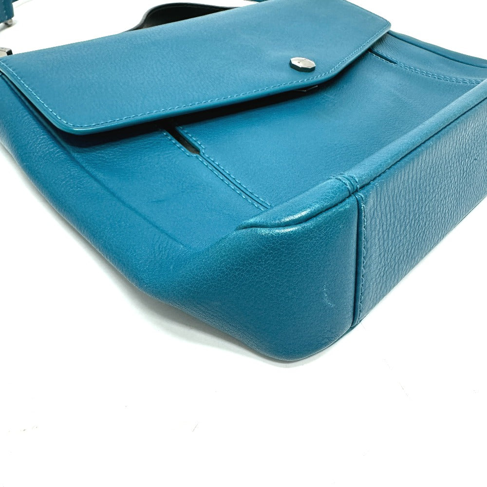 BVLGARI 38639 フラップ 2WAYバッグ カバン バッグ ハンドバック ハンドバッグ レザー レディース ターコイズブルー