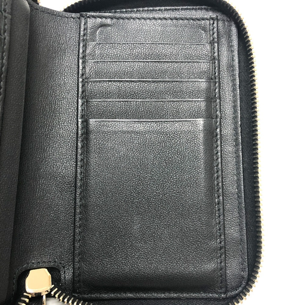 VALENTINO Ｖロゴ 二つ折り財布 ミドルウォレット 小物 2つ折り財布 レザー ユニセックス ブラック