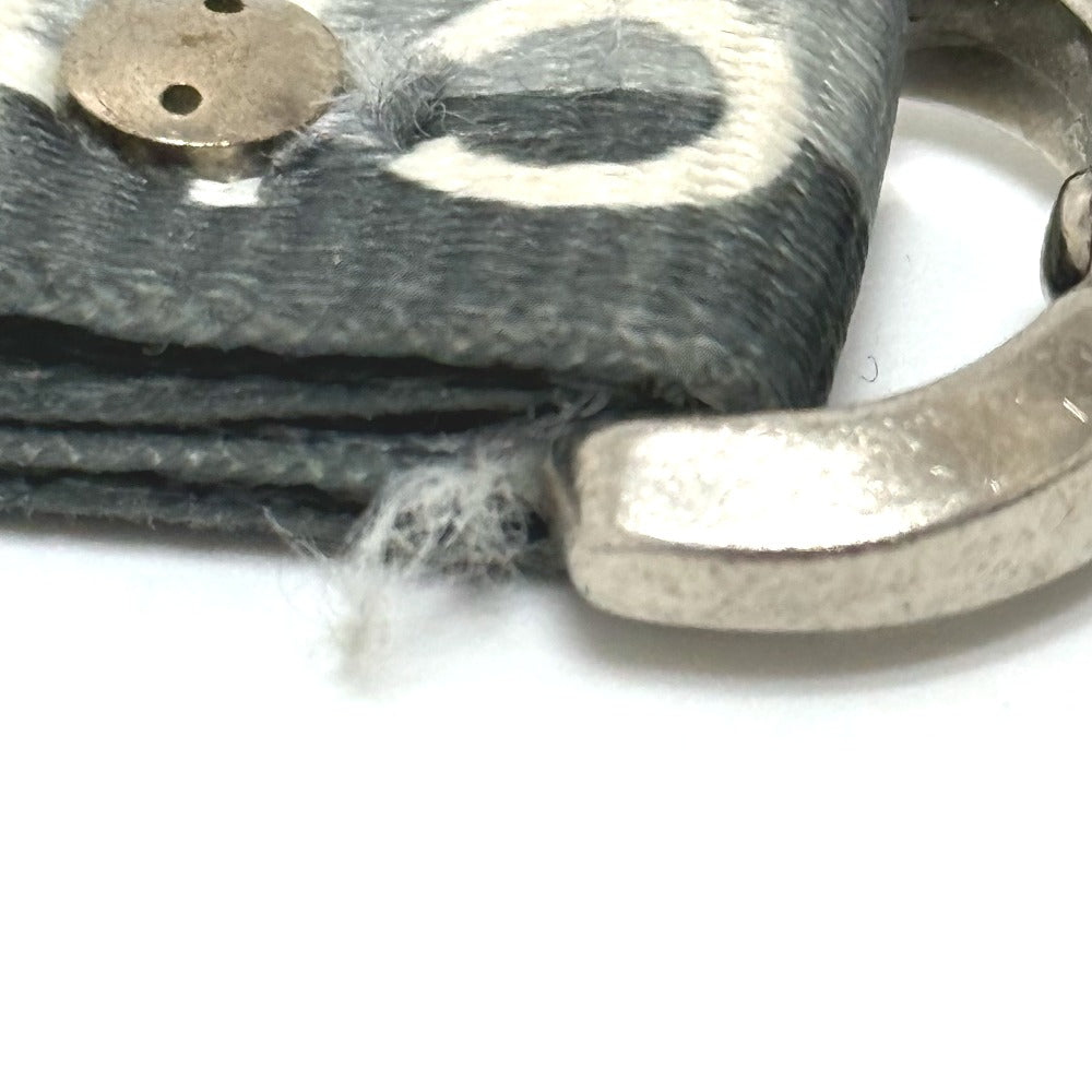 CHANEL 01P ロゴ ネックストラップ ネックホルダー 雑貨 小物 首掛け ネックレス キャンバス レディース グレー