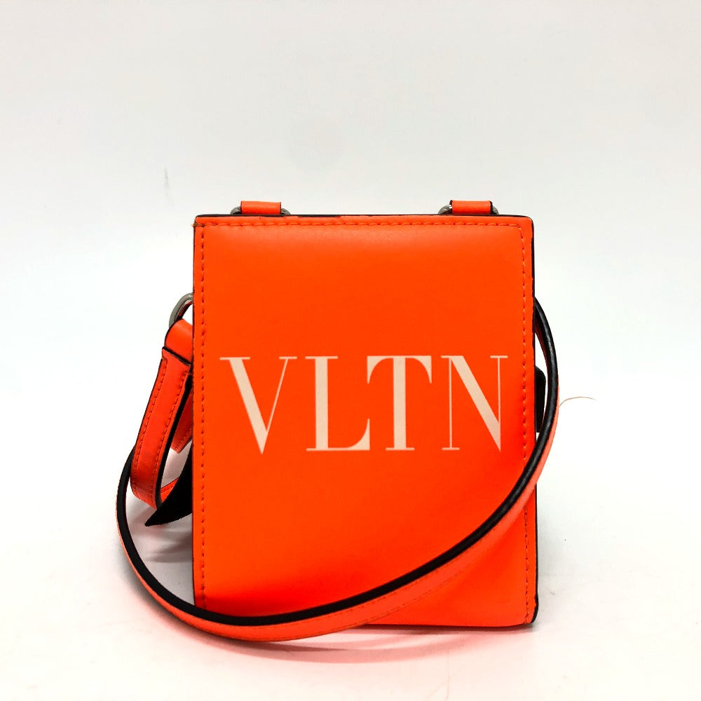 VALENTINO VLTN ロゴ ネックストラップ ウォレット ウォレット 折りたたみ財布 2つ折り財布 レザー レディース オレンジ