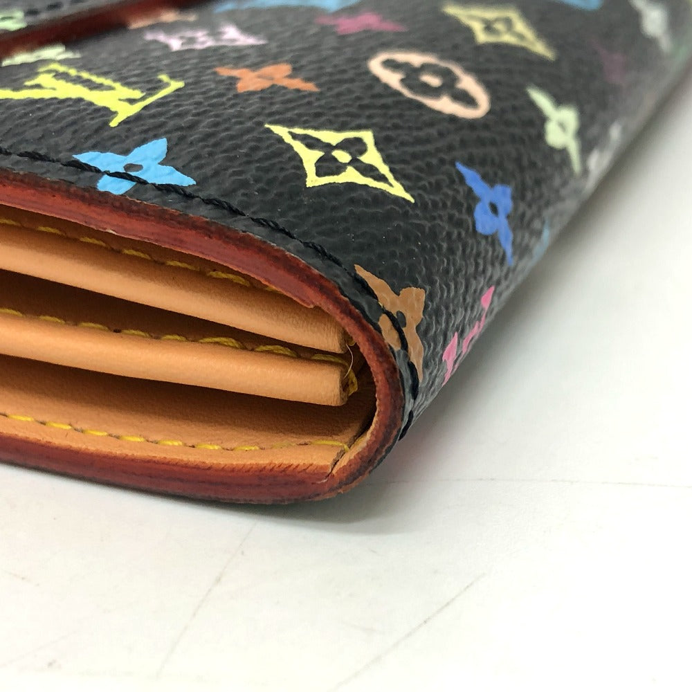 LOUIS VUITTON M93747 ポルトフォイユ サラ 財布 ウォレット フラップ 長財布 モノグラムマルチカラーキャンバス レディース ブラック