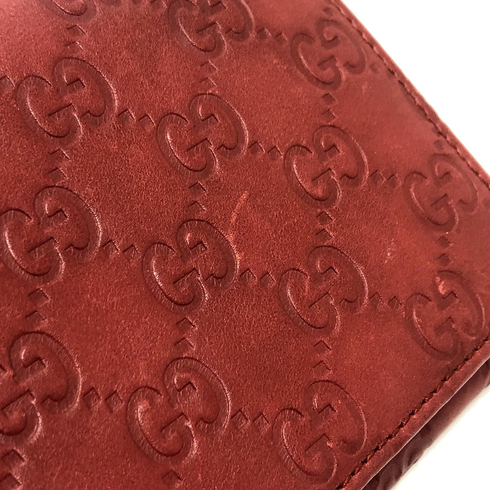GUCCI 212109 GG シマライン 財布 ウォレット フラップ 長財布 シマレザー レディース レッド