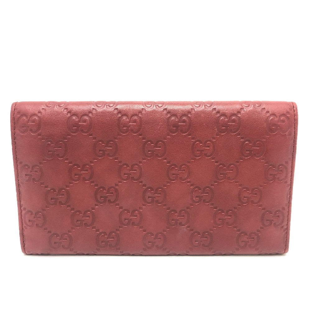 GUCCI 212109 GG シマライン 財布 ウォレット フラップ 長財布 シマレザー レディース レッド