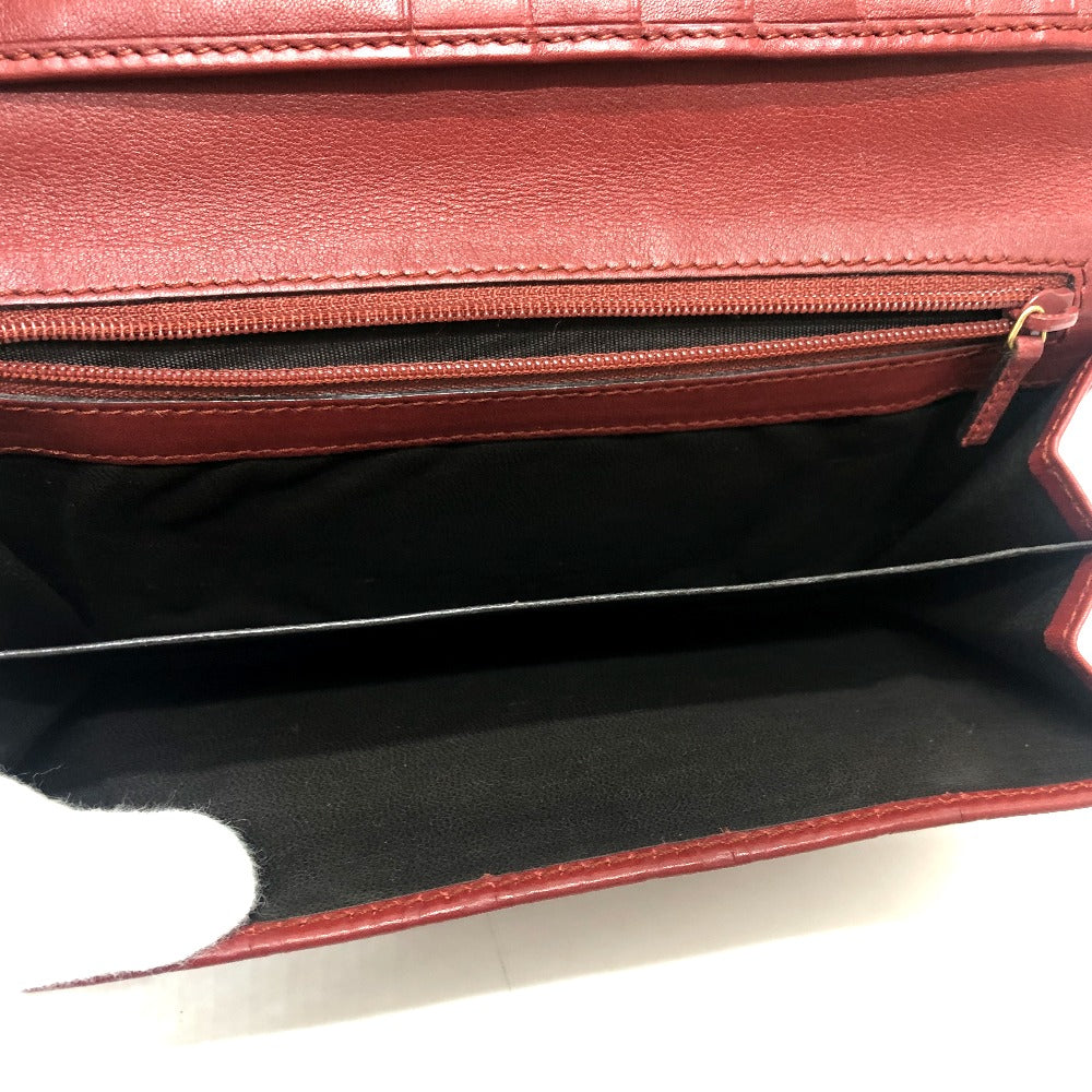 GUCCI 212109 GG シマライン 財布 ウォレット フラップ 長財布 シマレザー レディース レッド