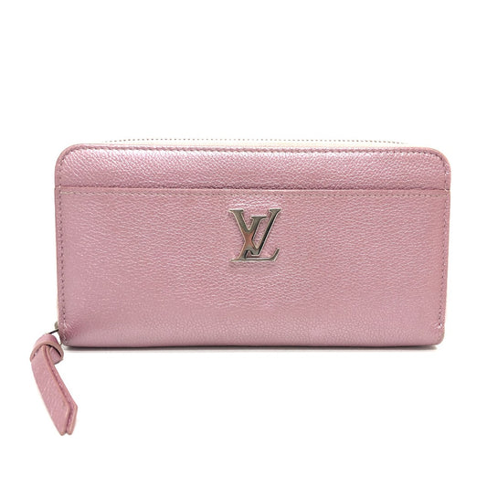 LOUIS VUITTON M69812 ジッピー ロックミー 財布 ラウンド ファスナー ロングウォレット 長財布 レザー レディース メタリックピンク
