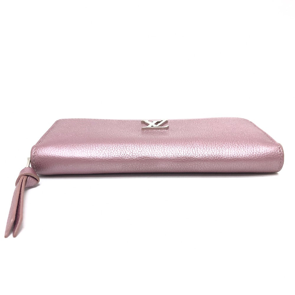 LOUIS VUITTON M69812 ジッピー ロックミー 財布 ラウンド ファスナー ロングウォレット 長財布 レザー レディース メタリックピンク