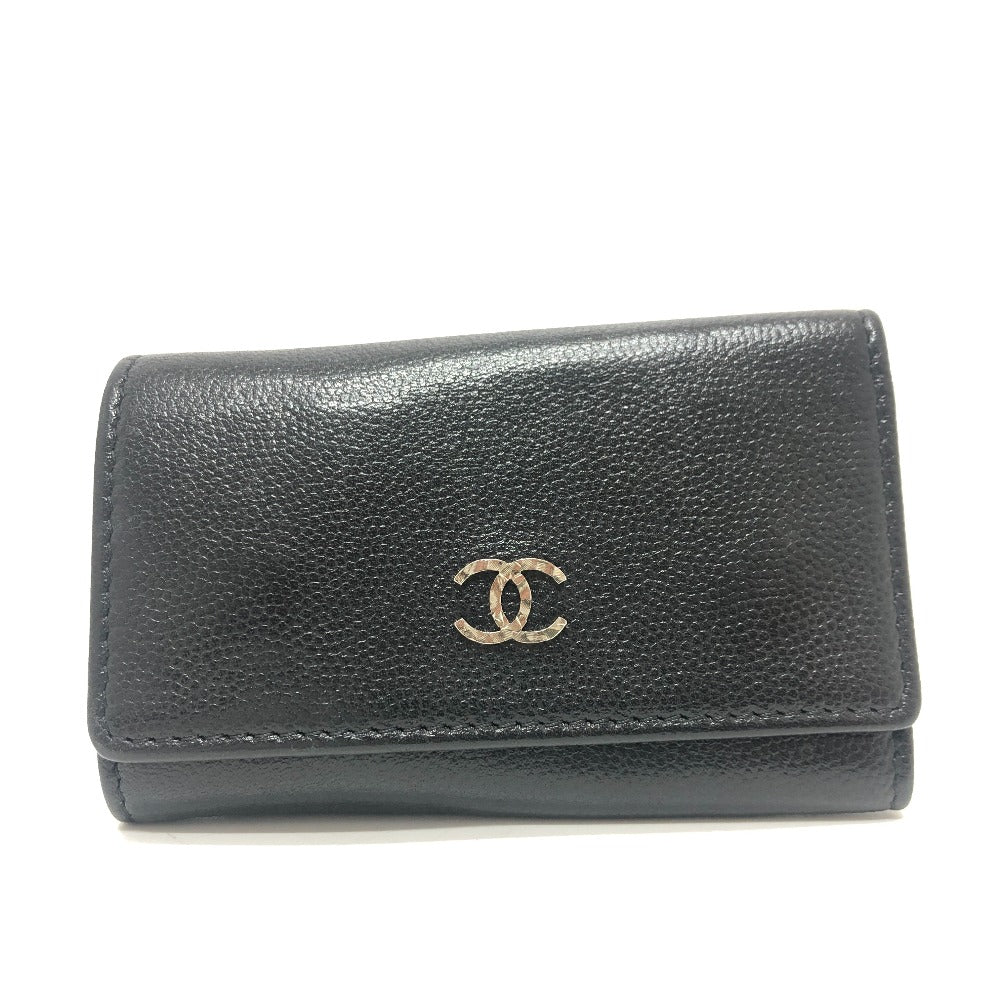 CHANEL ブリリアント ココマーク 6連 鍵 キーケース ソフトキャビアスキン レディース ブラック