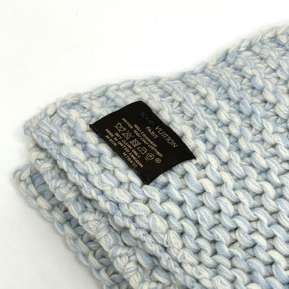 LOUIS VUITTON M70433 編み込み マフラー カシミヤ レディース ブルー