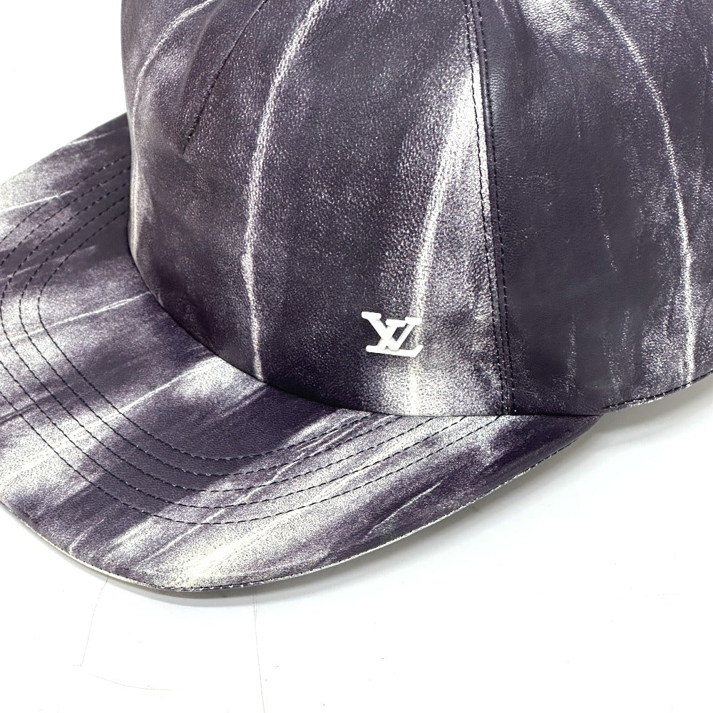 LOUIS VUITTON MP2334 キャスケット・タイ ダイクイル1.0 帽子 キャップ レザー メンズ グレー×ホワイト