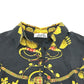 HERMES Vintage Twill Reine Apparel Long Sleeve Shirt, Silk, Women's, Black and Gold