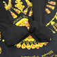 HERMES Vintage Twill Reine Apparel Long Sleeve Shirt, Silk, Women's, Black and Gold