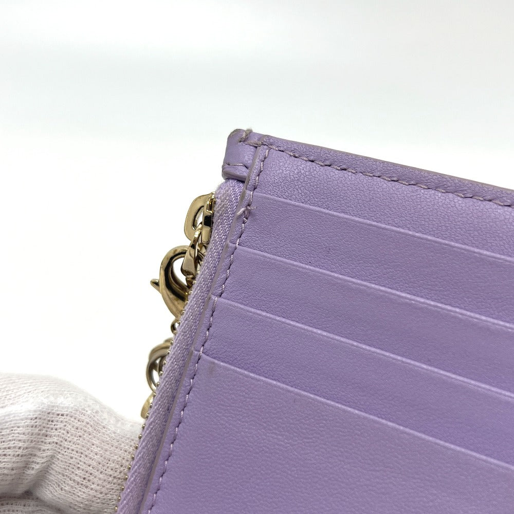 Dior S0965ONMJ Lady Dior Cosmos Zip Card Case/Coin Case Leather Women's Purple