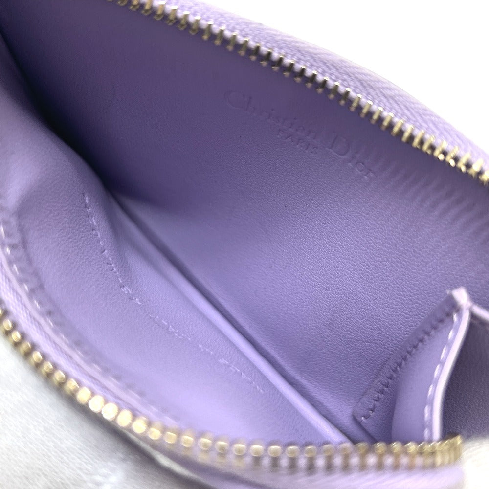 Dior S0965ONMJ Lady Dior Cosmos Zip Card Case/Coin Case Leather Women's Purple