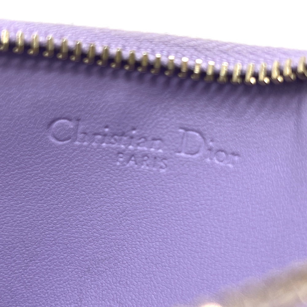 Dior S0965ONMJ Lady Dior Cosmos Zip Card Case/Coin Case Leather Women's Purple