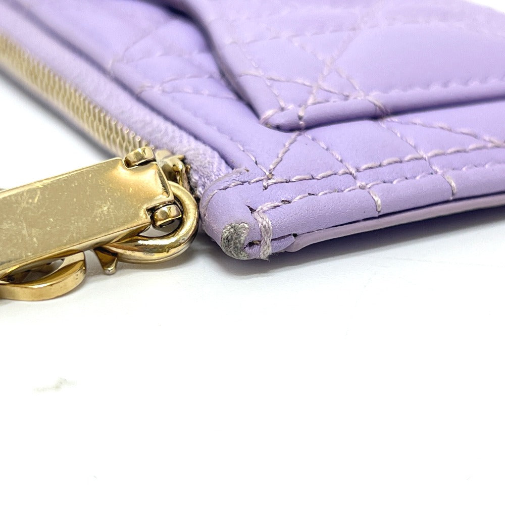 Dior S0965ONMJ Lady Dior Cosmos Zip Card Case/Coin Case Leather Women's Purple