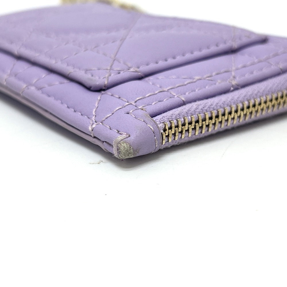 Dior S0965ONMJ Lady Dior Cosmos Zip Card Case/Coin Case Leather Women's Purple
