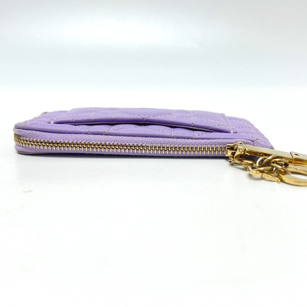 Dior S0965ONMJ Lady Dior Cosmos Zip Card Case/Coin Case Leather Women's Purple