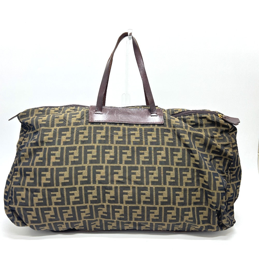 FENDI Zucca pattern foldable tote bag in leather/canvas, brown, for women