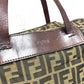 FENDI Zucca pattern foldable tote bag in leather/canvas, brown, for women