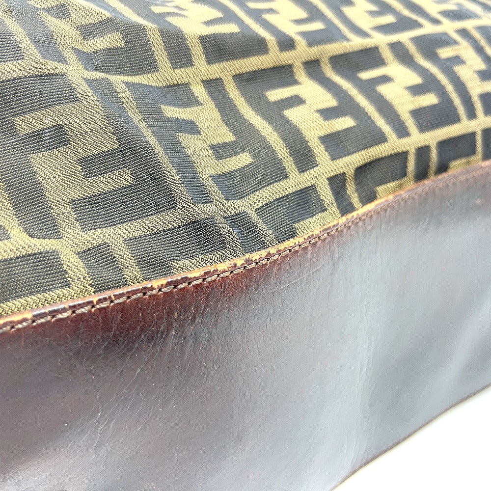 FENDI Zucca pattern foldable tote bag in leather/canvas, brown, for women