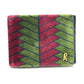 Roberta di Camerino Women's Velvet/Leather Bi-fold Wallet with Clasp and Logo, Multicolor