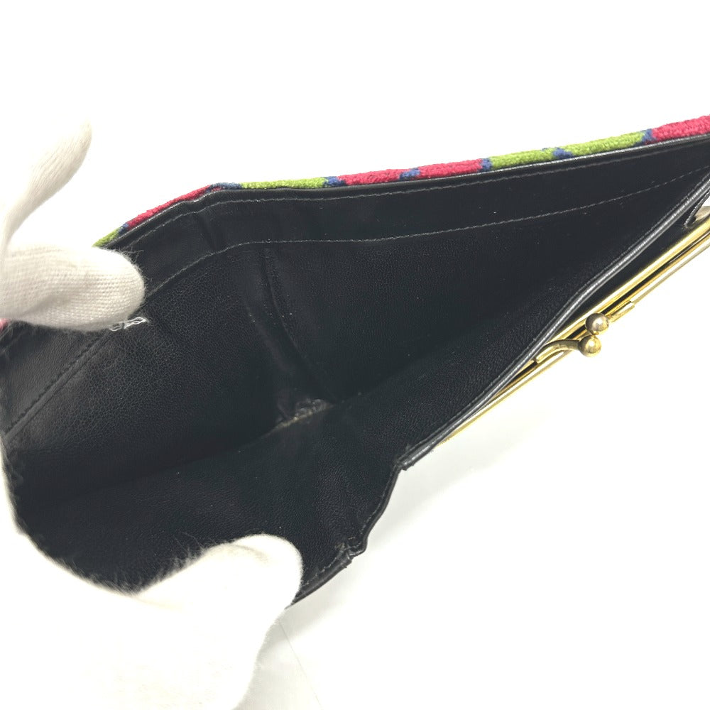 Roberta di Camerino Women's Velvet/Leather Bi-fold Wallet with Clasp and Logo, Multicolor