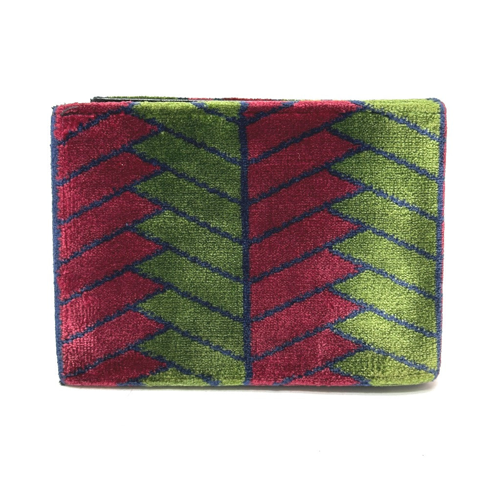 Roberta di Camerino Women's Velvet/Leather Bi-fold Wallet with Clasp and Logo, Multicolor