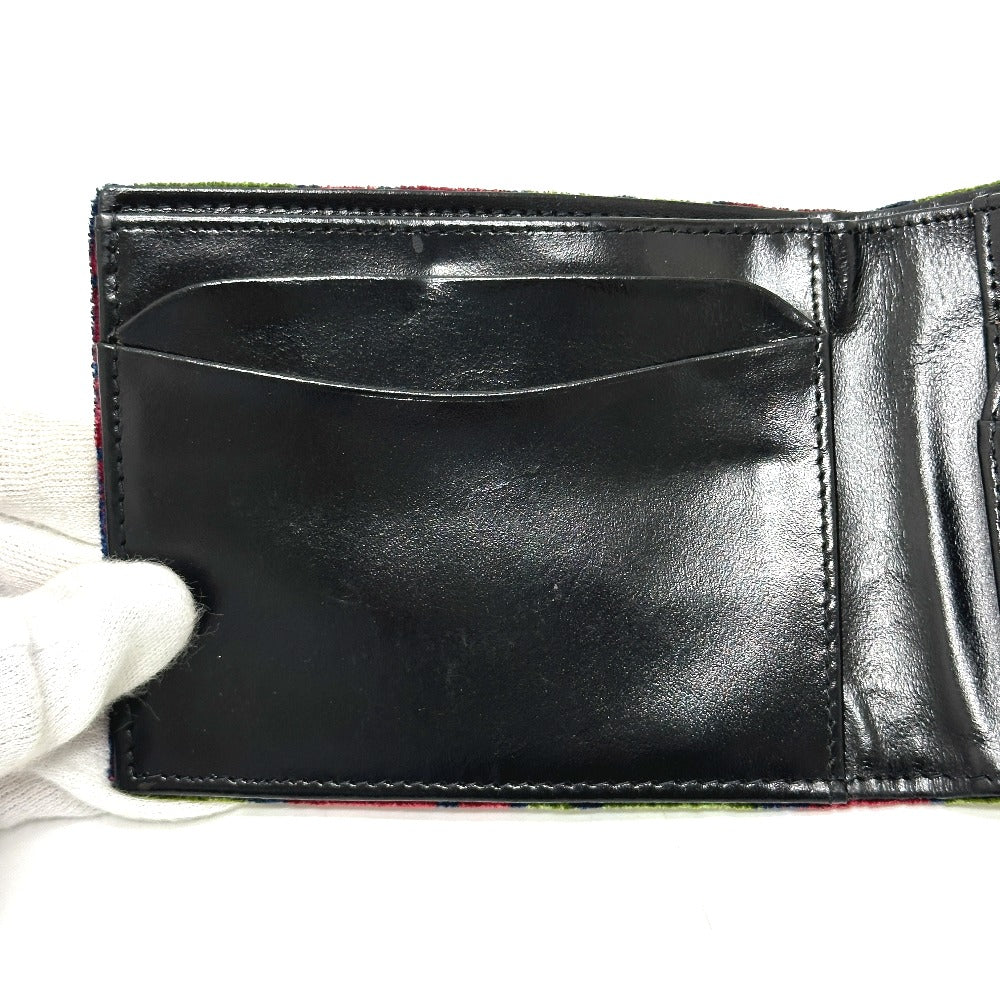 Roberta di Camerino Women's Velvet/Leather Bi-fold Wallet with Clasp and Logo, Multicolor
