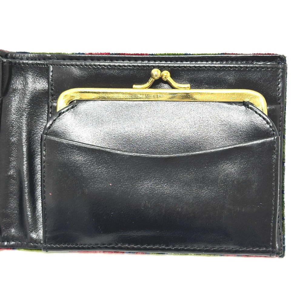 Roberta di Camerino Women's Velvet/Leather Bi-fold Wallet with Clasp and Logo, Multicolor