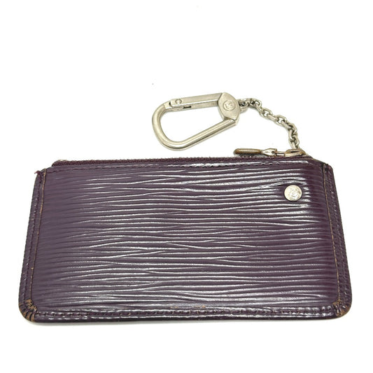 LOUIS VUITTON M6380K ポシェットクレ 小物 キーケース チェーン付 コインケース エピレザー レディース カシス